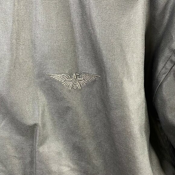 Avirex Bomber Flight Jacket Mens Size Medium Black Full Zip Coat Aviator Retro - Picture 2 of 5